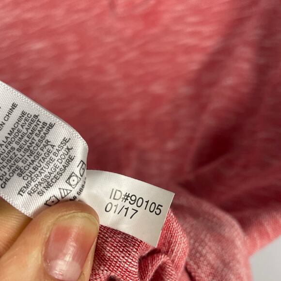 Express, Size Large, Red Spacedye Pique Polo, Textured, Cotton, Breathable, EUC - Picture 5 of 7